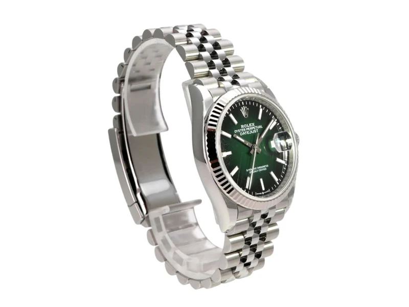 Rolex Datejust 36 Oystersteel Weißgold 126234 Grün Ombre Jubile-Band