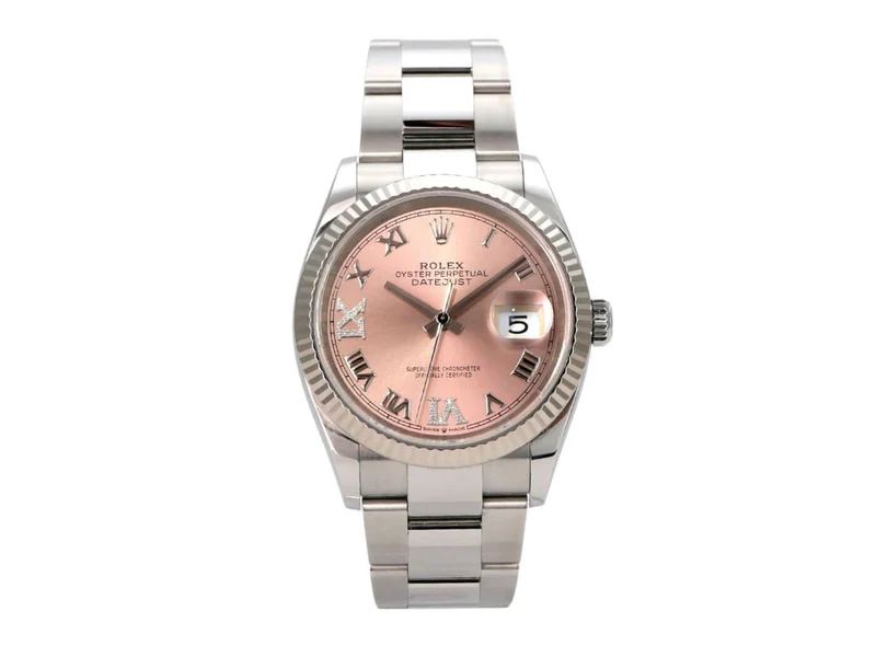 Rolex Datejust 36 Oystersteel Weißgold 126234 Pink Römisch Diamant