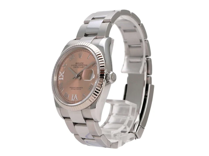 Rolex Datejust 36 Oystersteel Weißgold 126234 Pink Römisch Diamant