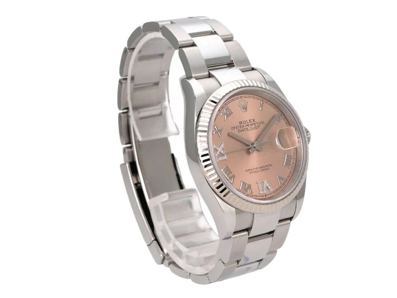 Rolex Datejust 36 Oystersteel Weißgold 126234 Pink Römisch Diamant