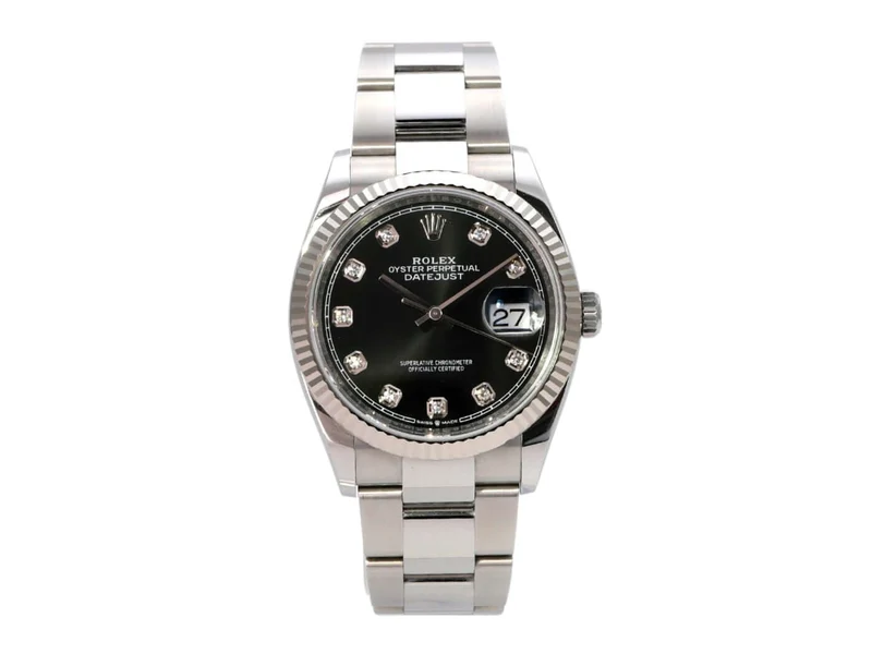 Rolex Datejust 36 Oystersteel Weißgold 126234 Schwarz Diamant
