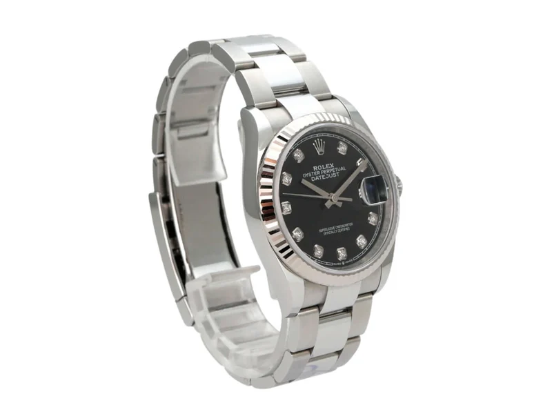 Rolex Datejust 36 Oystersteel Weißgold 126234 Schwarz Diamant