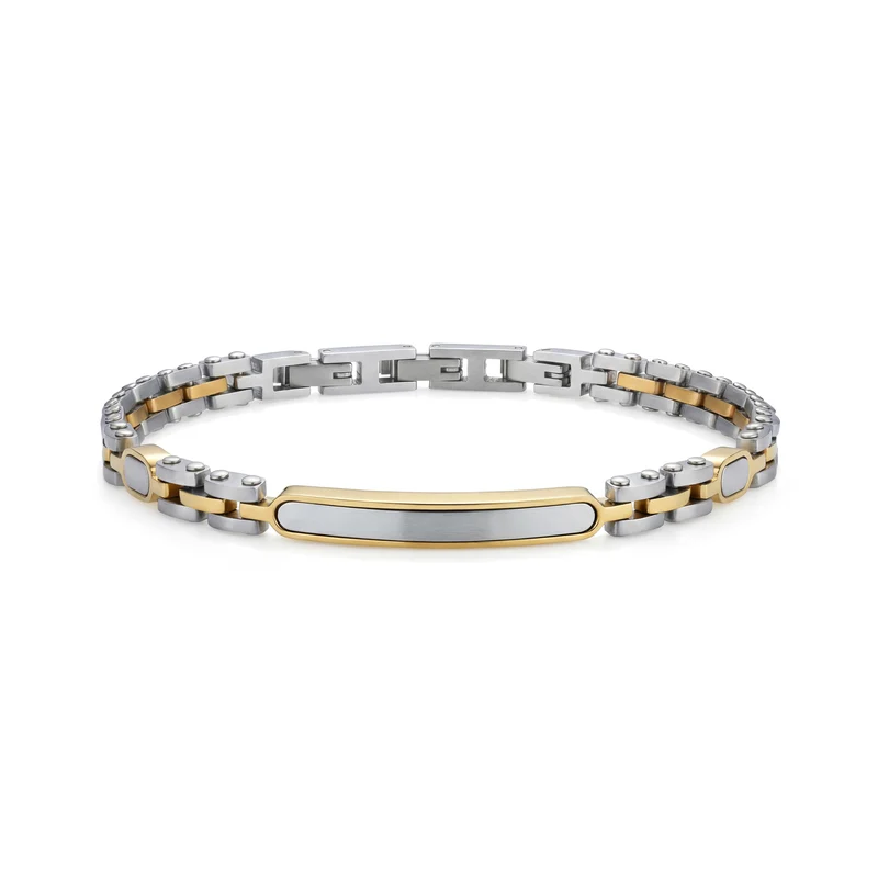 Goldfarbenes ID-Gliederarmband