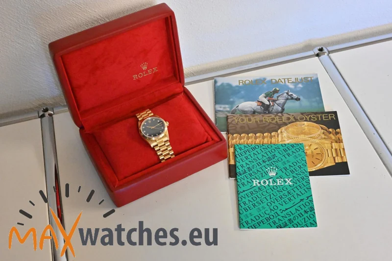 Rolex Datejust Medium 18k Gelb Yellow Gold 68278 Diamond Dial Jubilee