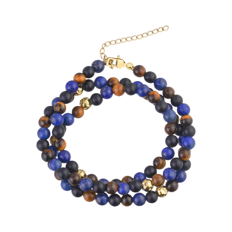 Dreireihiges Edelsteinarmband