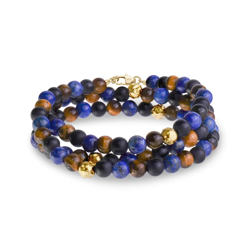 Dreireihiges Edelsteinarmband