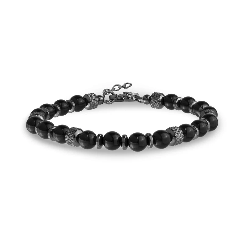 Schwarzes Luxus-Perlenarmband