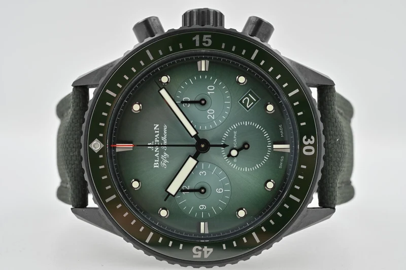 Blancpain Fifty Fathoms Bathyscaphe Chronograph Flyback 5200-0153-B52A Green Dial