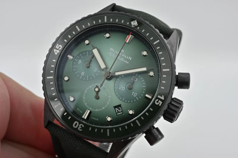 Blancpain Fifty Fathoms Bathyscaphe Chronograph Flyback 5200-0153-B52A Green Dial