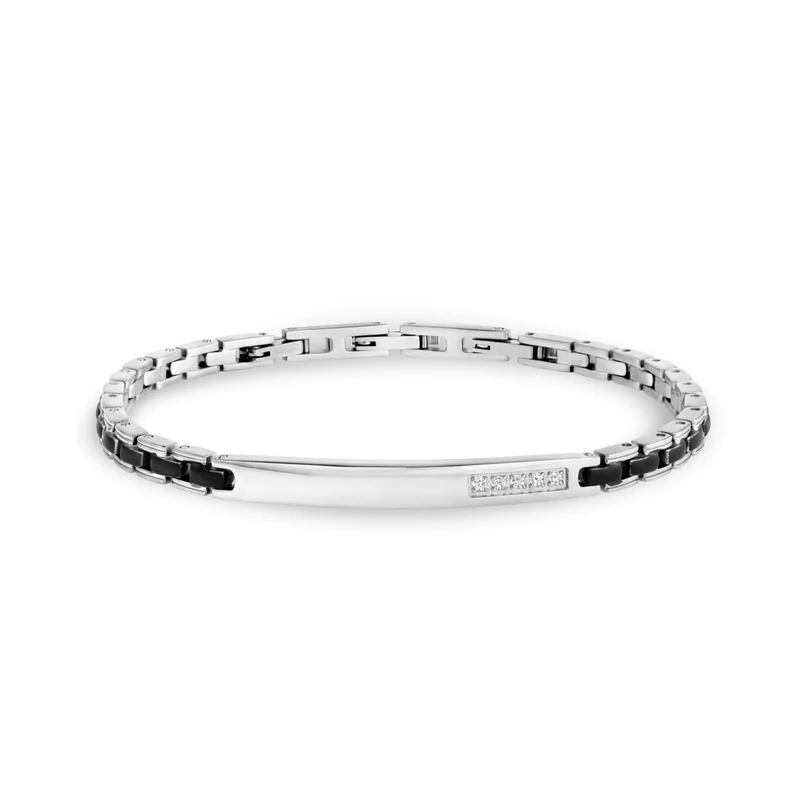 Minimalistisches ID-Armband mit schwarzen Akzenten