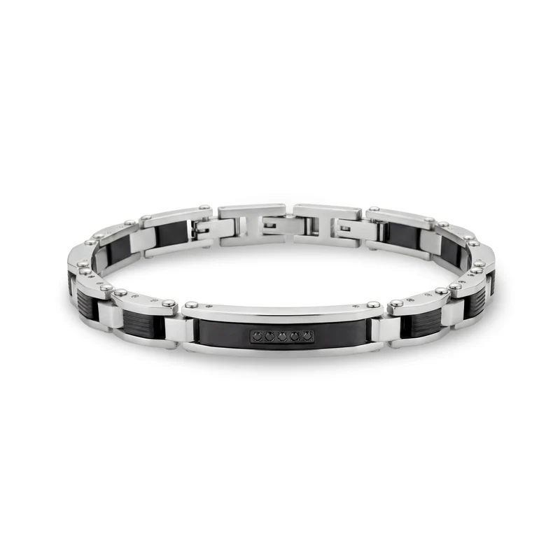 Industrielles Armband mit schwarzen Akzenten