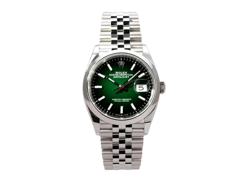 Rolex Datejust 36 Oystersteel 126200 Grün Ombre Jubile-Band