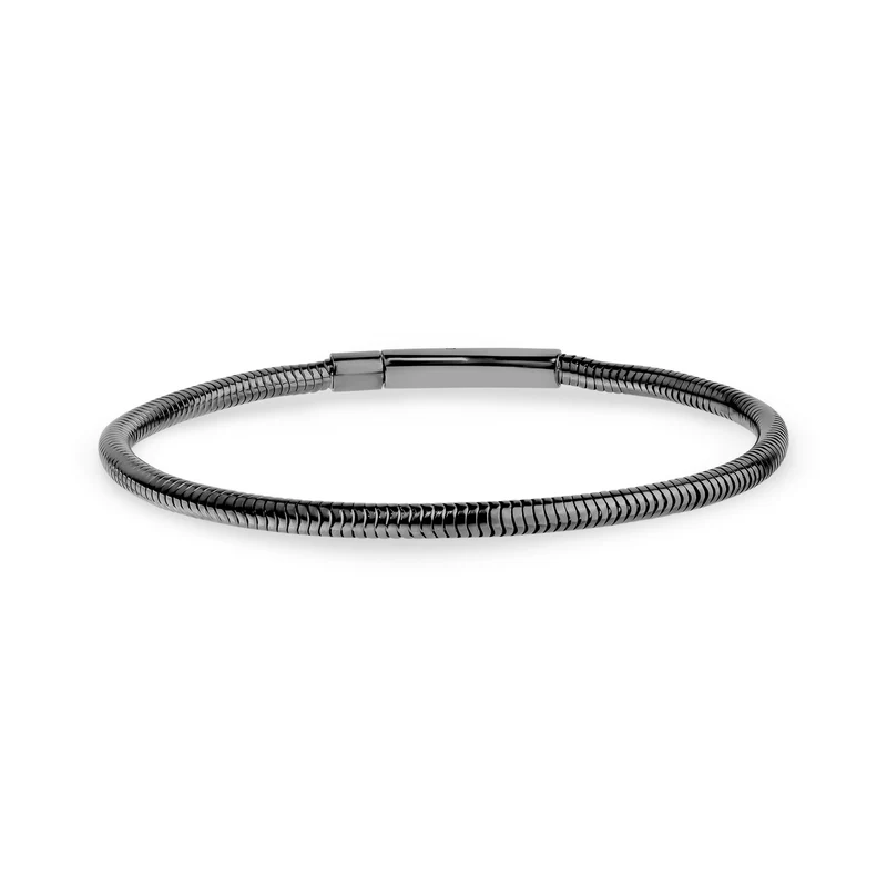 Gunmetal Rundes Schlangenarmband