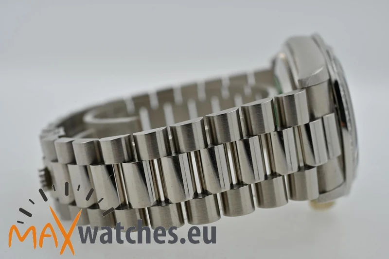 Rolex Oyster Perpetual Day Date 36 18k White Gold Weißgold Diamond Dial Bezel 18349
