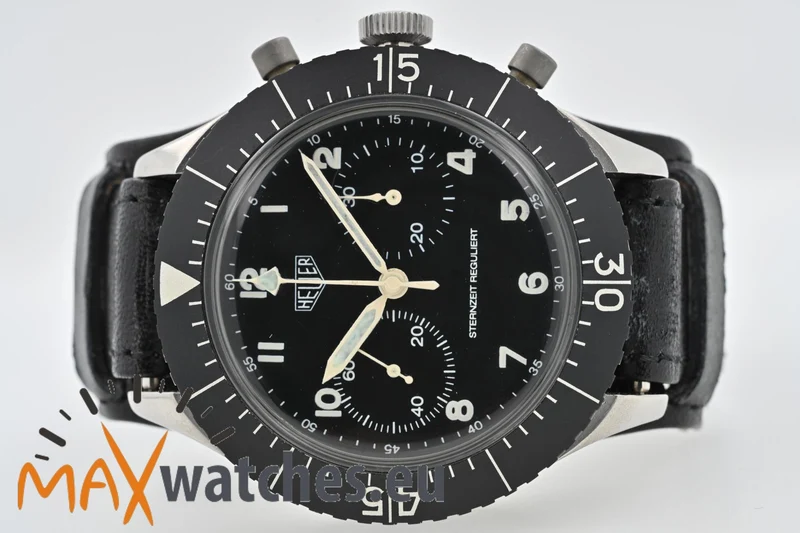 Heuer Bund Bundeswehr Chronograph 1551SGSZ Sternzeit reguliert Versorgungsnummer NOS Set