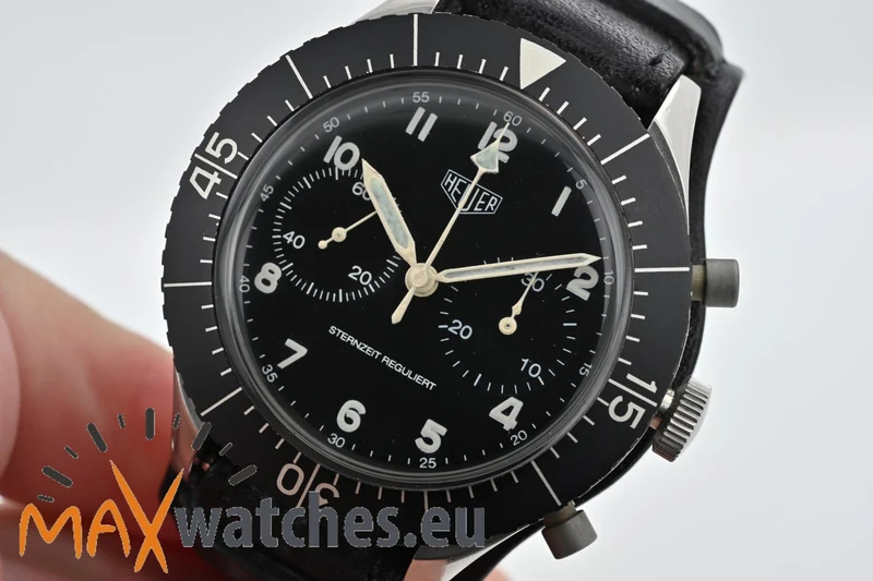 Heuer Bund Bundeswehr Chronograph 1551SGSZ Sternzeit reguliert Versorgungsnummer NOS Set