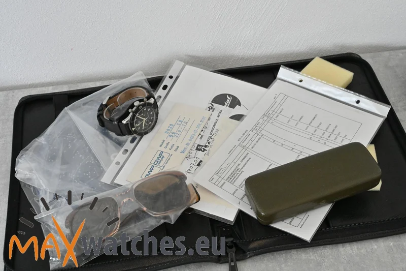 Heuer Bund Bundeswehr Chronograph 1551SGSZ Sternzeit reguliert Versorgungsnummer NOS Set