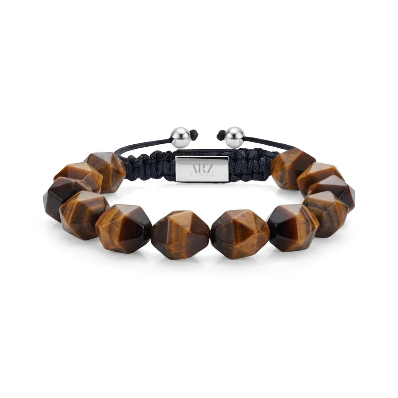 Facettiertes Tigerauge-Perlenarmband