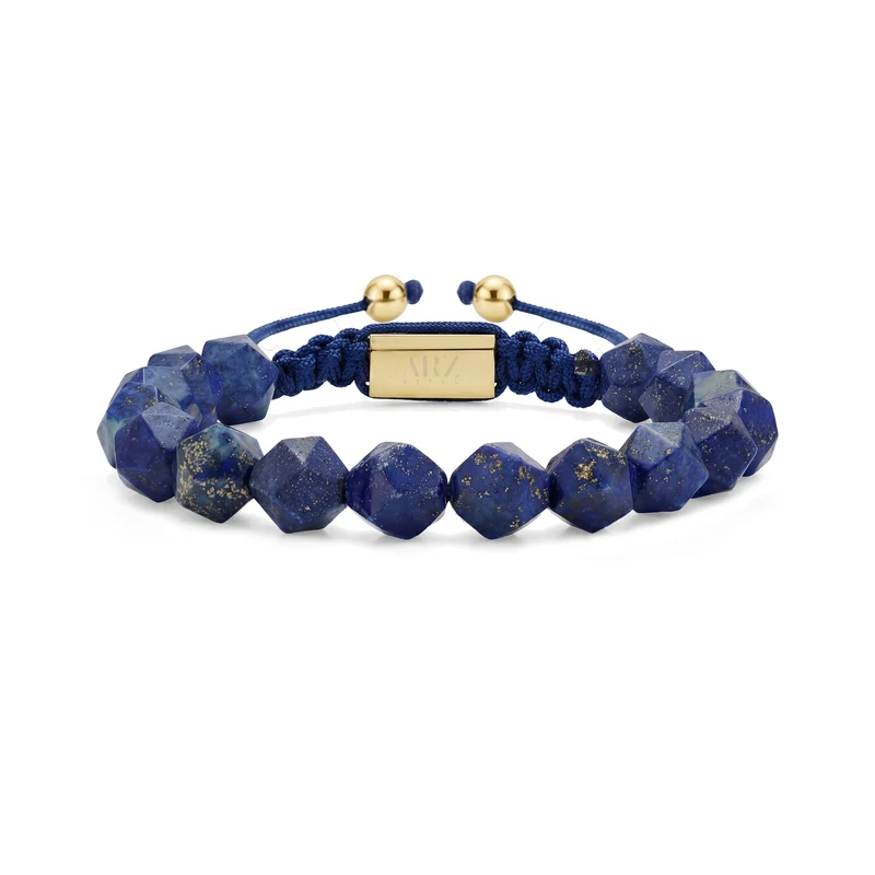 Facettiertes Lapis-Perlenarmband