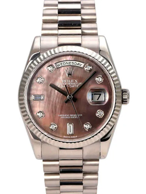 Rolex Day-Date 36 118239 Weißgold Perlmutt Diamant