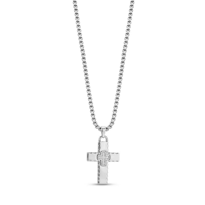 Anhänger mit strukturiertem Rand und Kreuz
