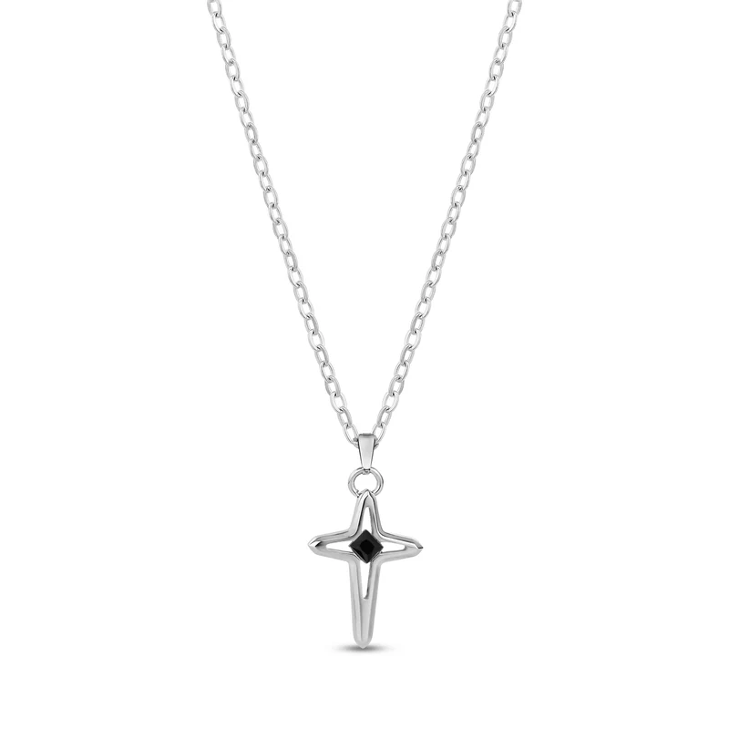 Obsidian-Kern-Kreuz-Anhänger