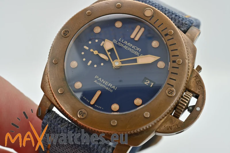 Panerai Luminor Submersible 1950 3 Days Bronze Bronzo PAM 671 Limited 47mm Blue Dial