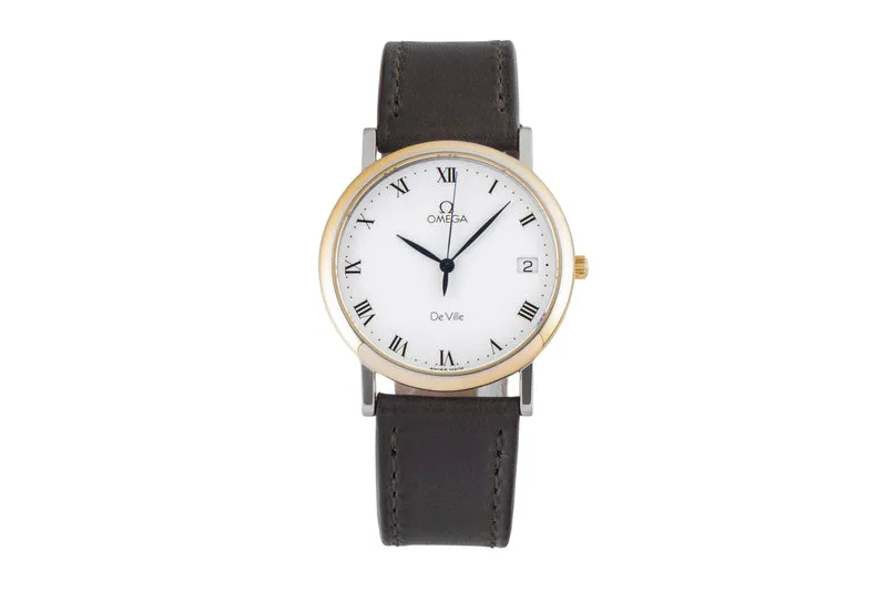 Omega De Ville gilt / steel quartz men's watch 196.2432 [2605488]