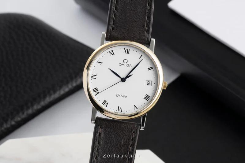 Omega De Ville gilt / steel quartz men's watch 196.2432 [2605488]