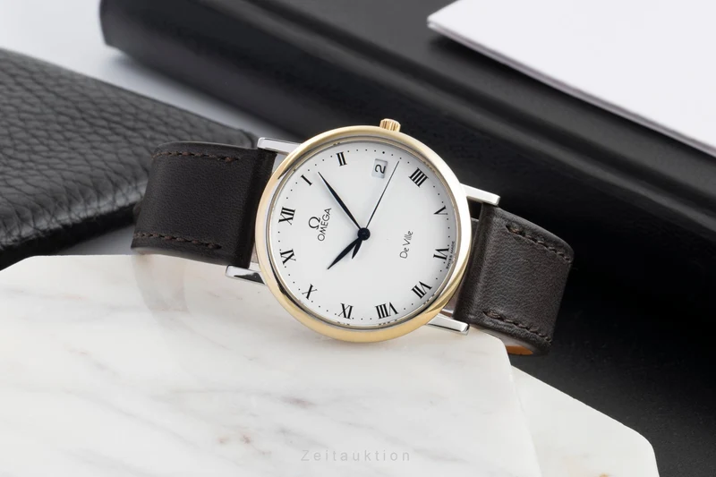 Omega De Ville gilt / steel quartz men's watch 196.2432 [2605488]