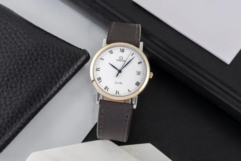 Omega De Ville gilt / steel quartz men's watch 196.2432 [2605488]