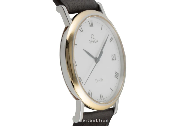 Omega De Ville gilt / steel quartz men's watch 196.2432 [2605488]