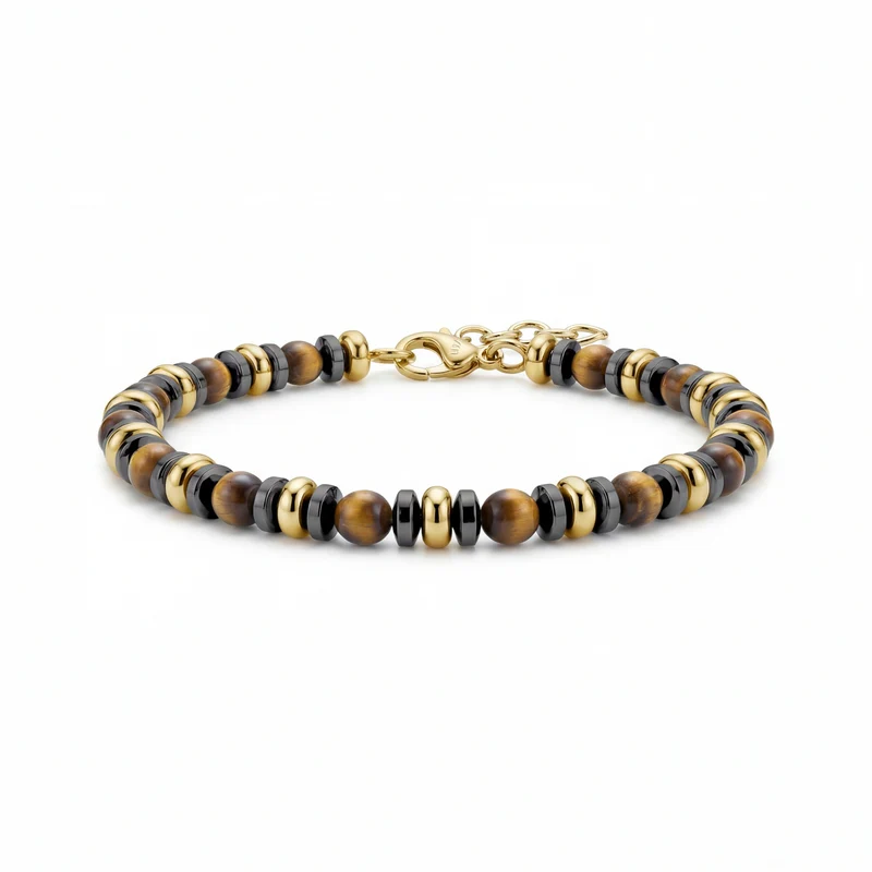 Souveränes Tigerauge-Perlenarmband