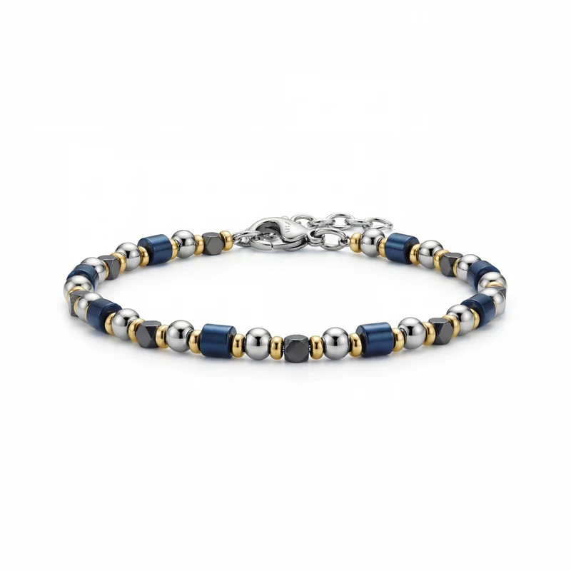 Armband aus blauen Hämatitperlen