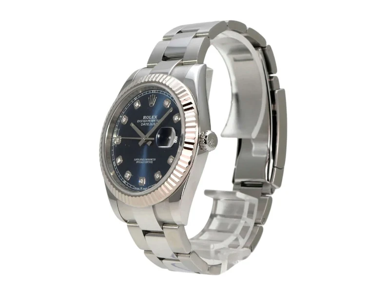 Rolex Datejust 41 Edelstahl Weißgold 126334 Blau Diamant