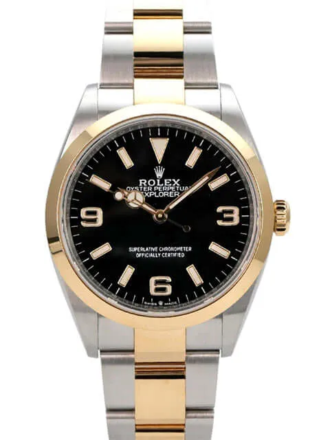 Rolex Explorer 36 Edelstahl Gelbgold 124273