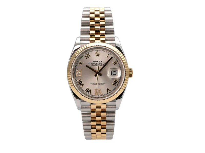 Rolex Datejust 36 Edelstahl Gold 126233 Silber R Diamant Jubile-Band