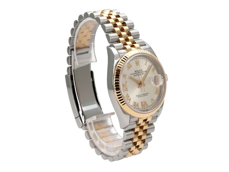 Rolex Datejust 36 Edelstahl Gold 126233 Silber R Diamant Jubile-Band