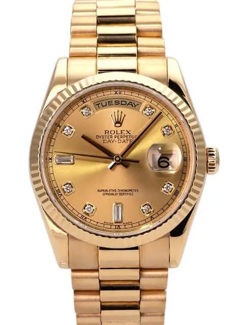 Rolex Day-Date 36 Gelbgold 118238 Champagner Diamant