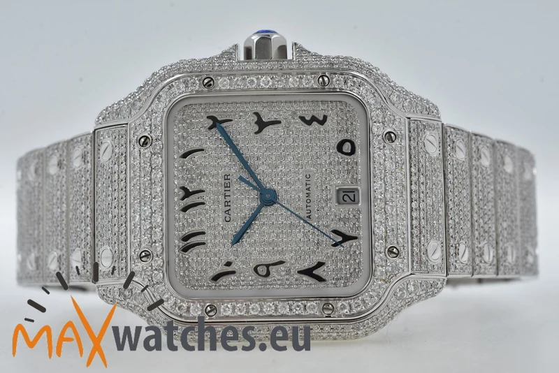Cartier Santos de Cartier Large WSSA0018 2021 Iced Out Diamonds Diamanten