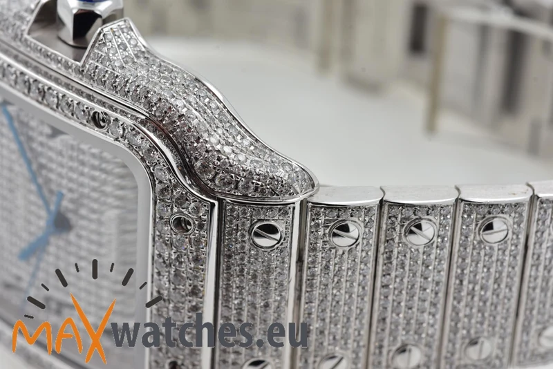Cartier Santos de Cartier Large WSSA0018 2021 Iced Out Diamonds Diamanten