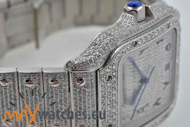 Cartier Santos de Cartier Large WSSA0018 2021 Iced Out Diamonds Diamanten