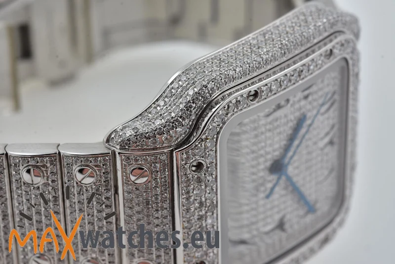 Cartier Santos de Cartier Large WSSA0018 2021 Iced Out Diamonds Diamanten