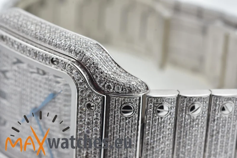 Cartier Santos de Cartier Large WSSA0018 2021 Iced Out Diamonds Diamanten