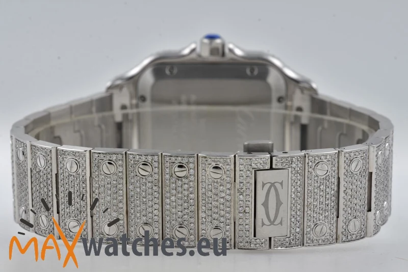 Cartier Santos de Cartier Large WSSA0018 2021 Iced Out Diamonds Diamanten