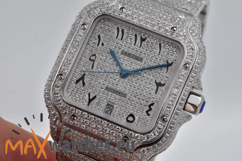 Cartier Santos de Cartier Large WSSA0018 2021 Iced Out Diamonds Diamanten