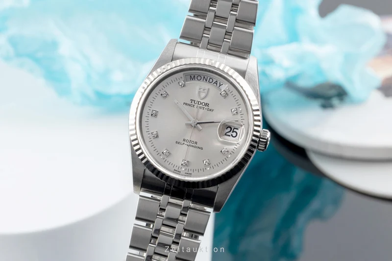 Tudor Date-Day steel / white gold automatic men's watch 76214 [2605689]