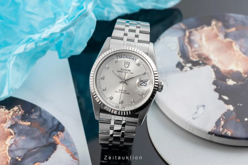 Tudor Date-Day steel / white gold automatic men's watch 76214 [2605689]