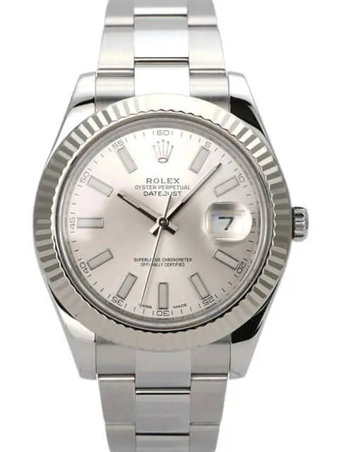 Rolex Datejust II Edelstahl Weißgold 116334 Silber