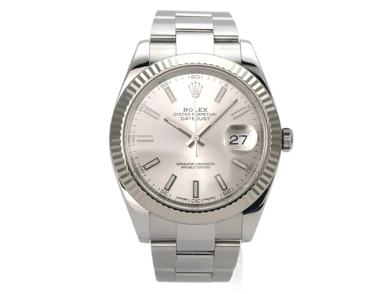 Rolex Datejust 41 Edelstahl Weißgold 126334 Silber